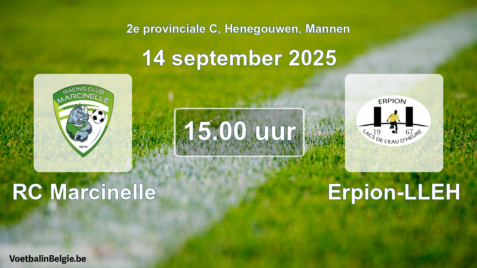 Scheduled match men football: RC Marcinelle - Erpion-LLEH (14 September 2025)
