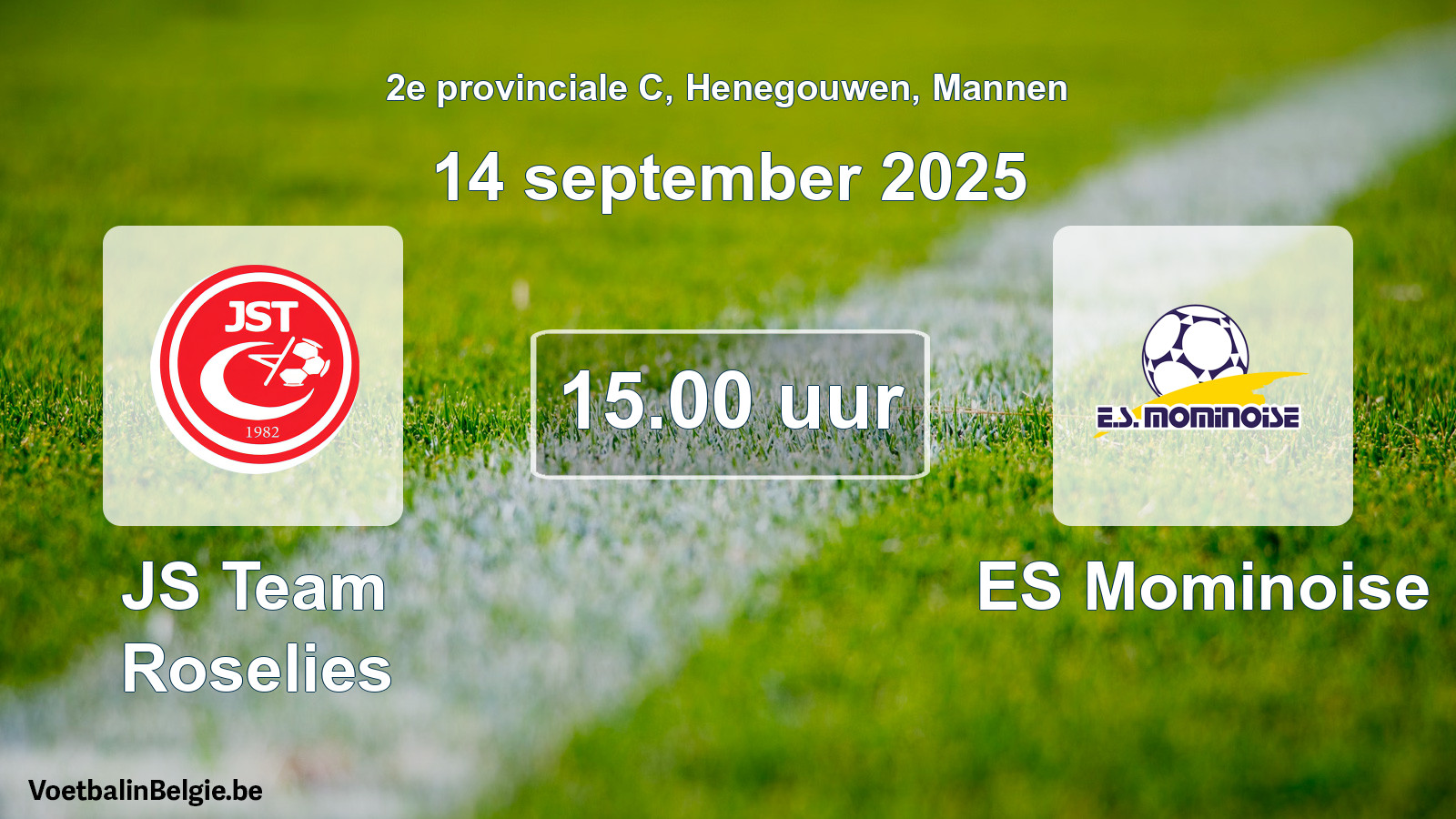 Scheduled match men football: JS Team Roselies - ES Mominoise (14 September 2025)