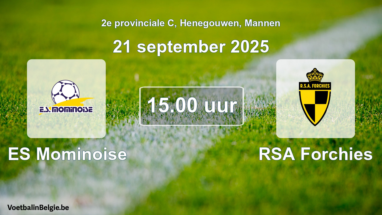 Scheduled match men football: ES Mominoise - RSA Forchies (21 September 2025)
