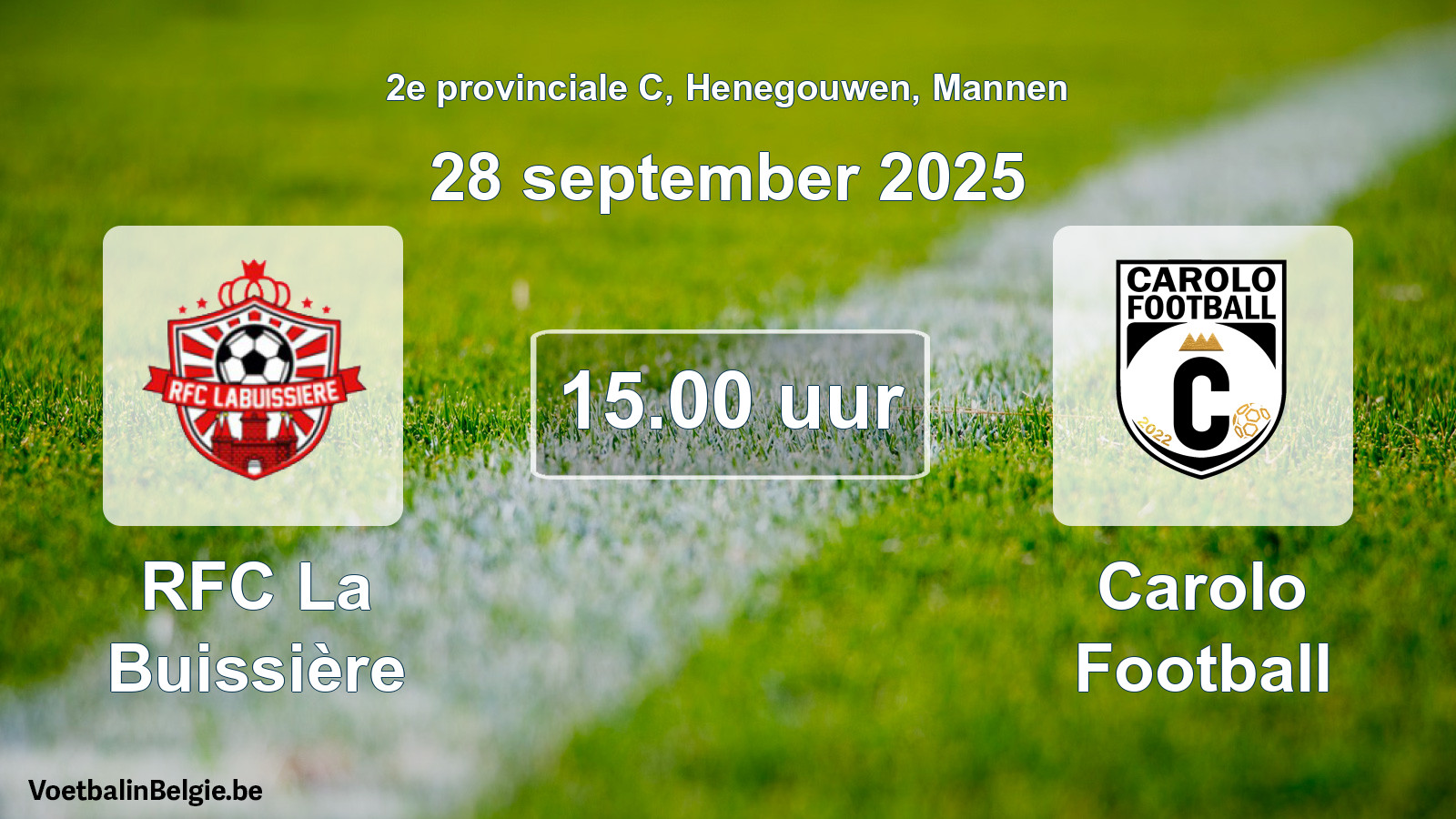 Scheduled match men football: RFC La Buissière - Carolo Football (28 September 2025)
