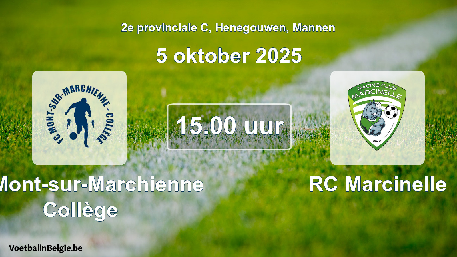 Scheduled match men football: FC Mont-sur-Marchienne Collège - RC Marcinelle (5 October 2025)