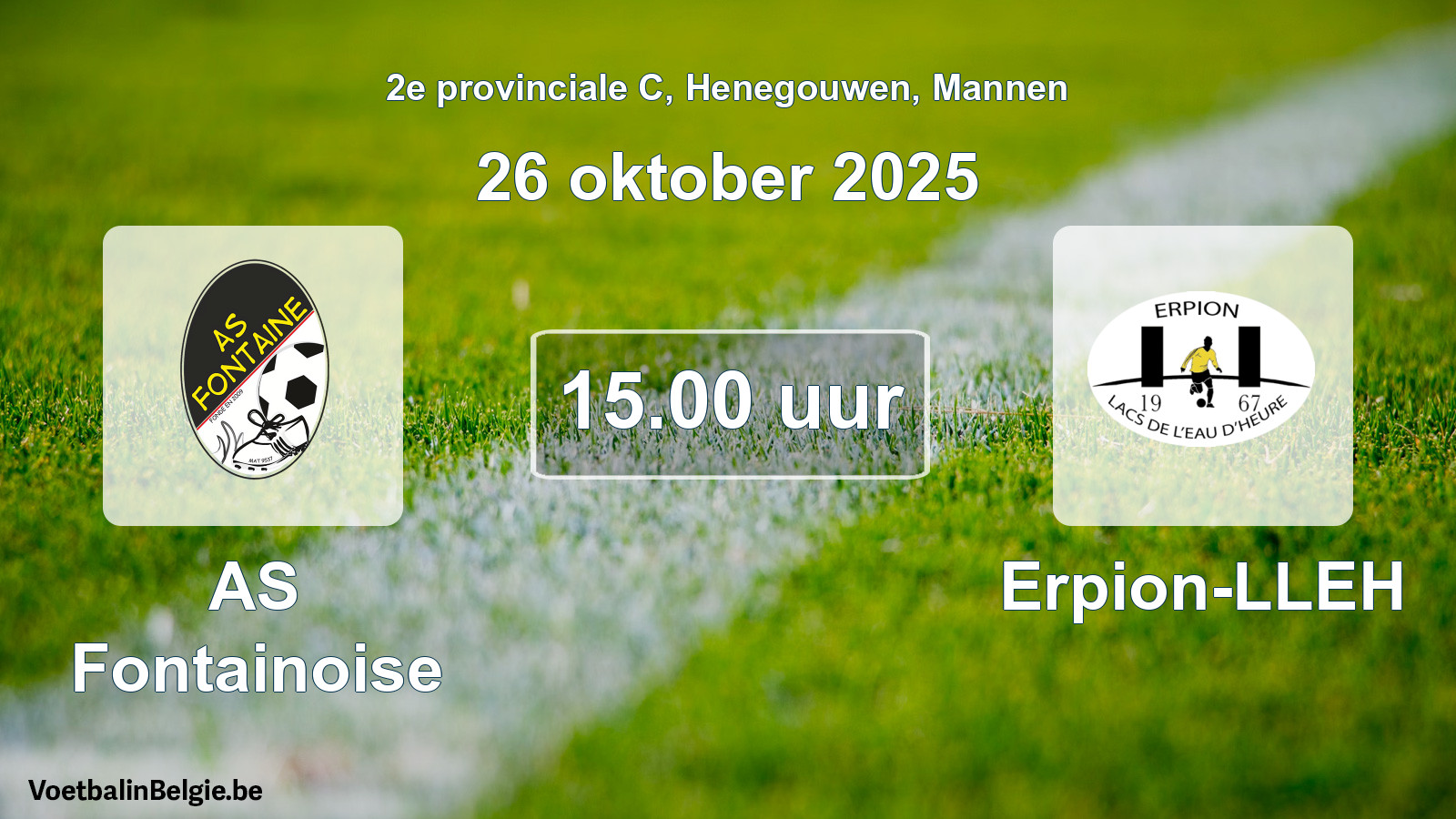 Scheduled match men football: AS Fontainoise - Erpion-LLEH (26 October 2025)