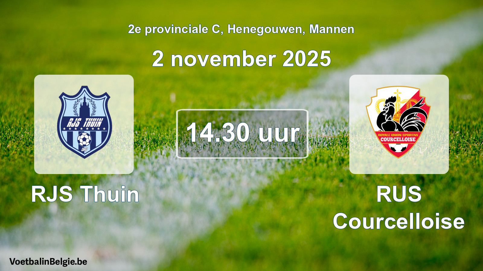 Scheduled match men football: RJS Thuin - RUS Courcelloise (2 November 2025)