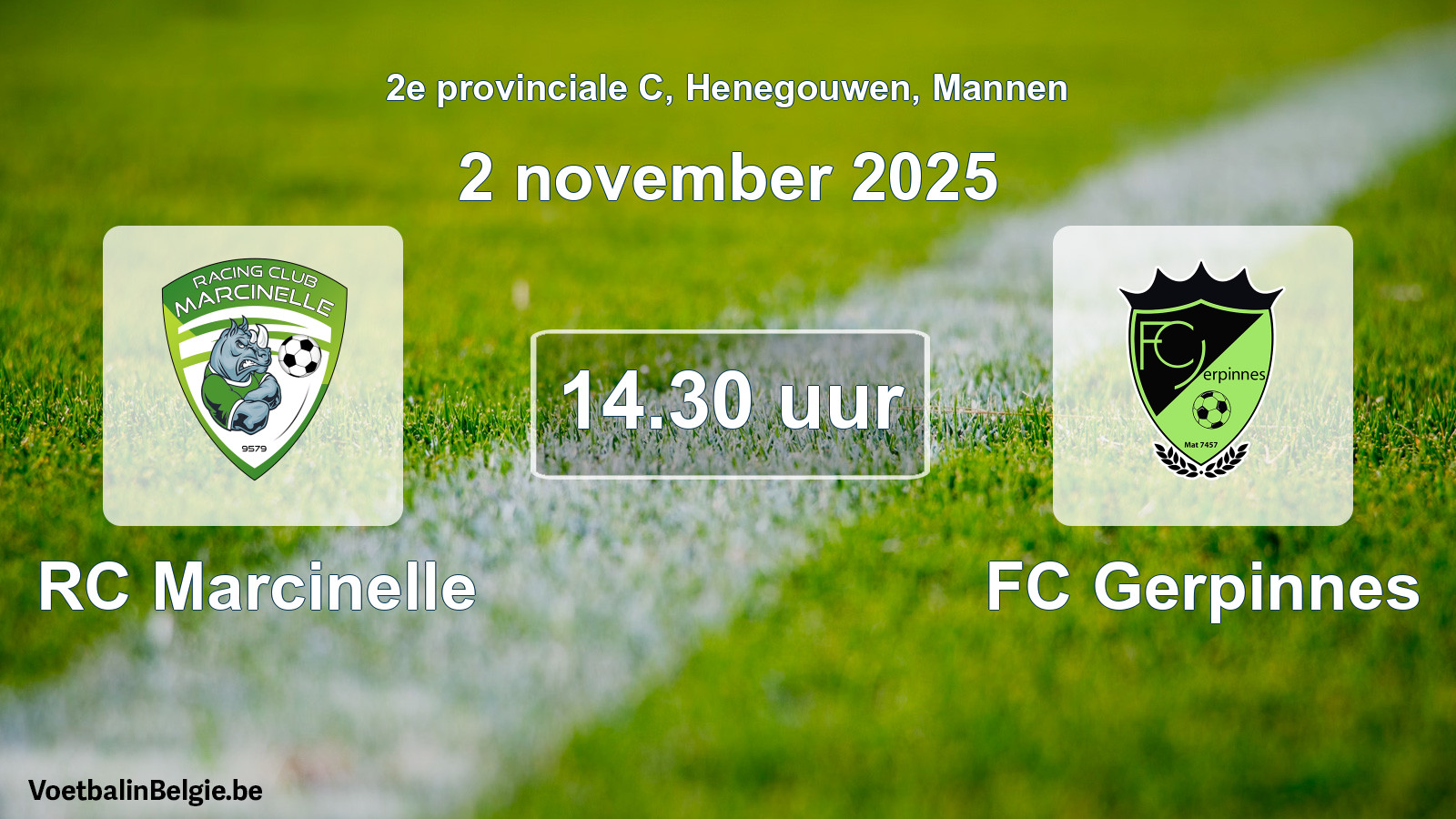 Scheduled match men football: RC Marcinelle - FC Gerpinnes (2 November 2025)