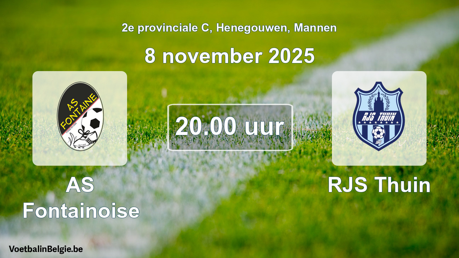 Match prévu football hommes: AS Fontainoise - RJS Thuin (8 novembre 2025)