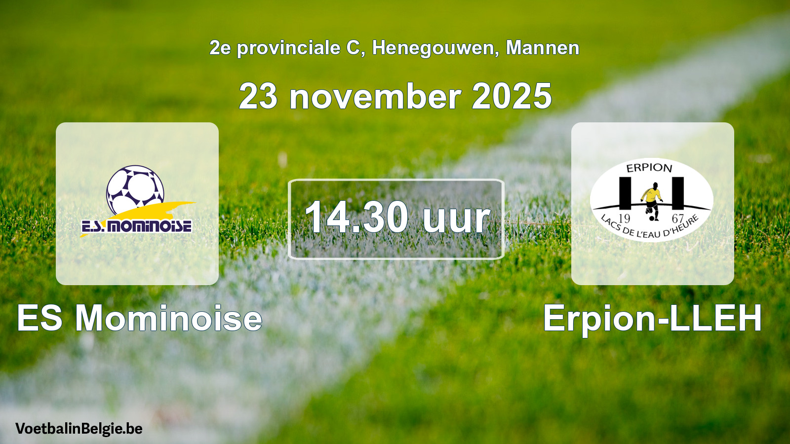 Scheduled match men football: ES Mominoise - Erpion-LLEH (23 November 2025)
