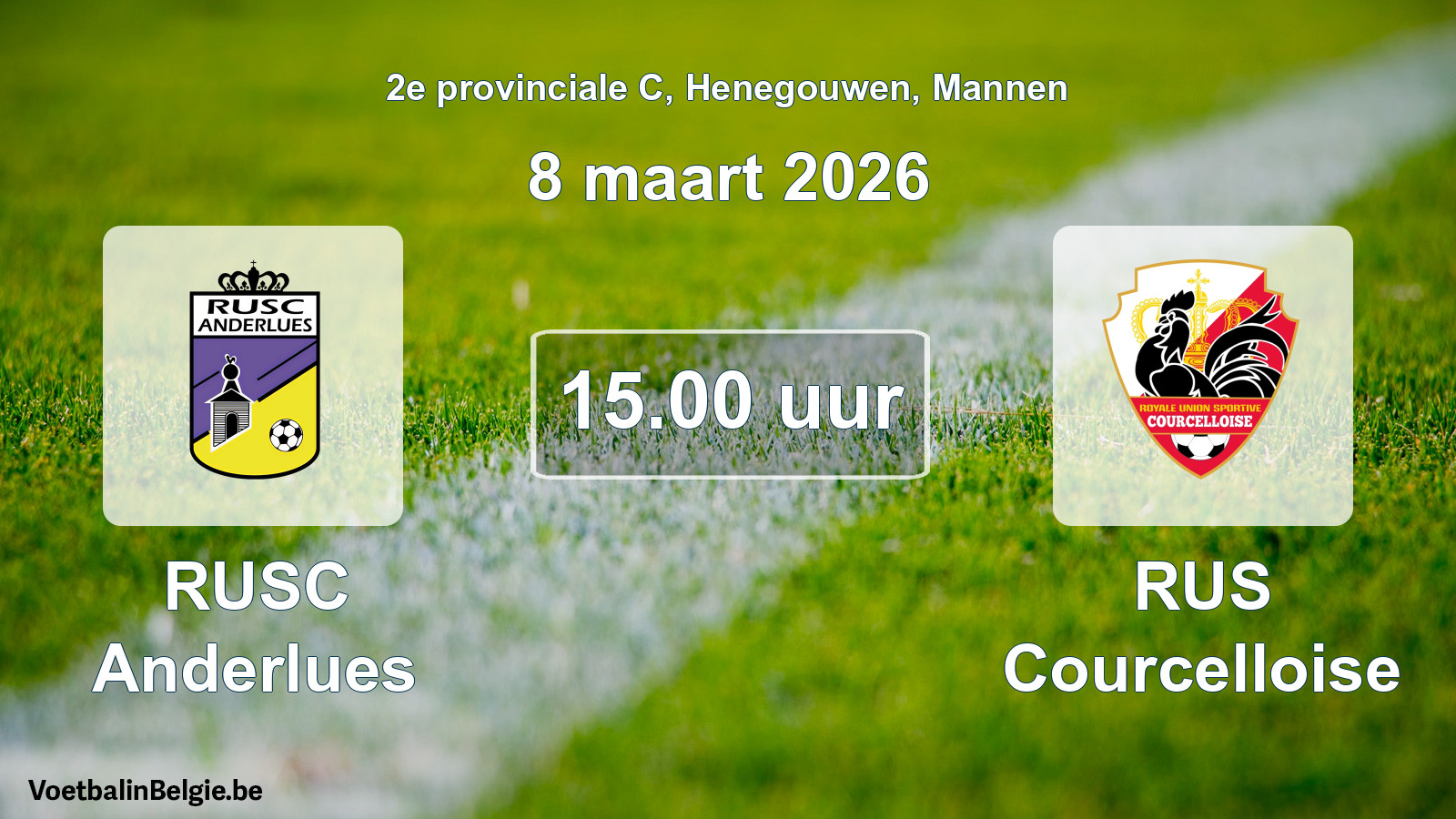 Scheduled match men football: RUSC Anderlues - RUS Courcelloise (8 March 2026)