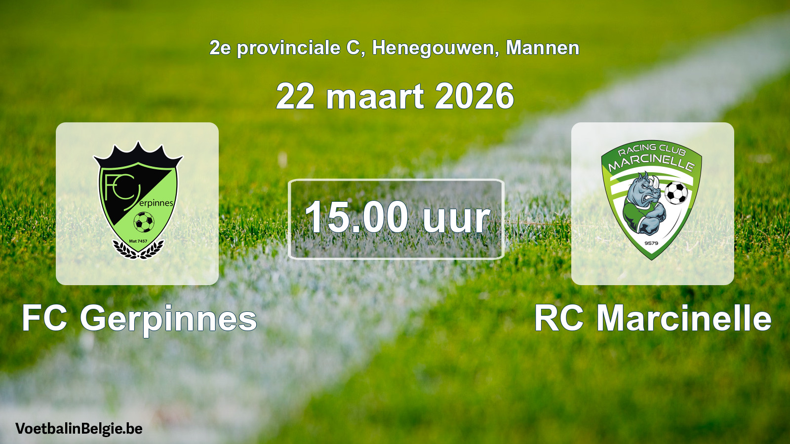 Scheduled match men football: FC Gerpinnes - RC Marcinelle (22 March 2026)