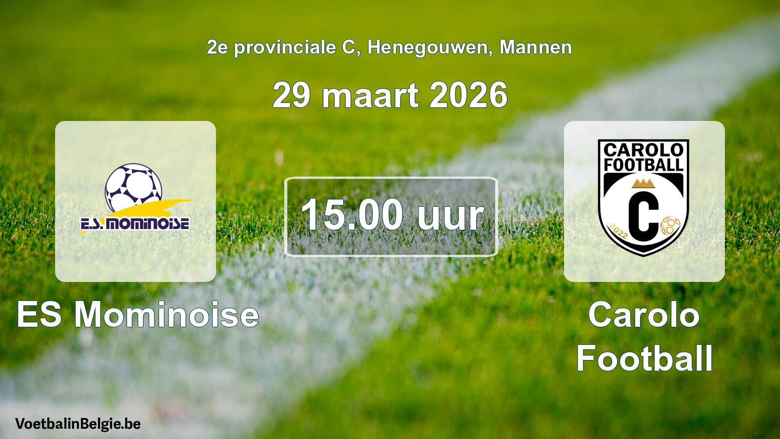 Geplantes Spiel männer-Fußball: ES Mominoise - Carolo Football (29 März 2026)