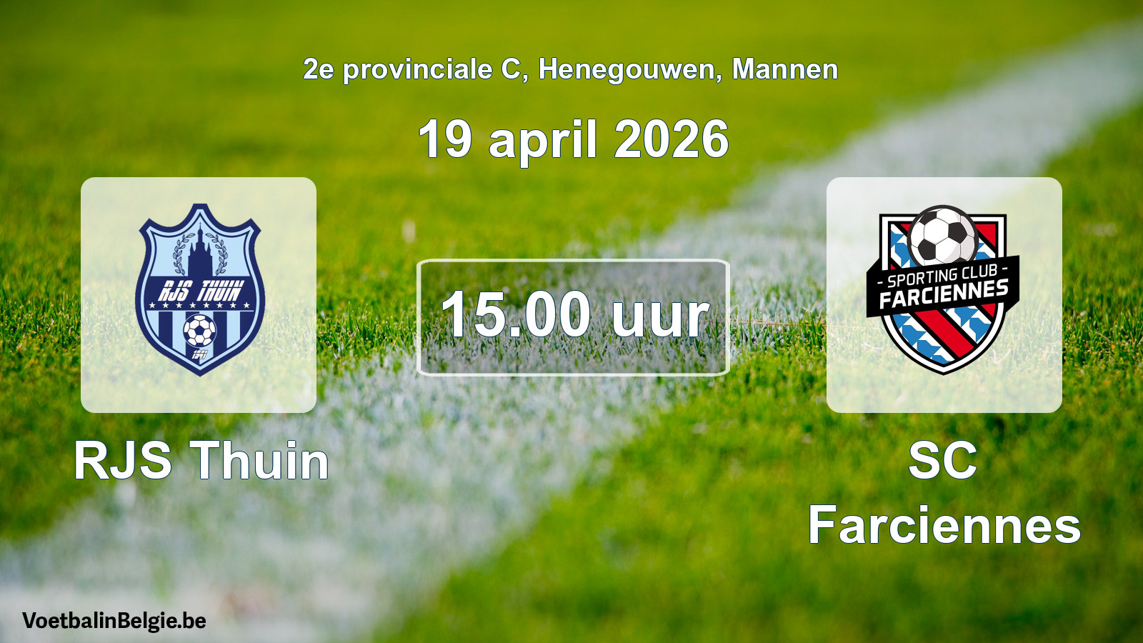 Scheduled match men football: RJS Thuin - SC Farciennes (19 April 2026)