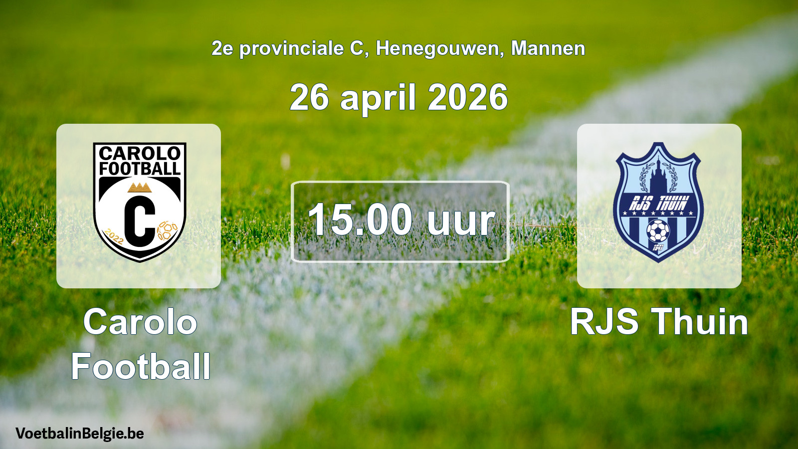 Scheduled match men football: Carolo Football - RJS Thuin (26 April 2026)