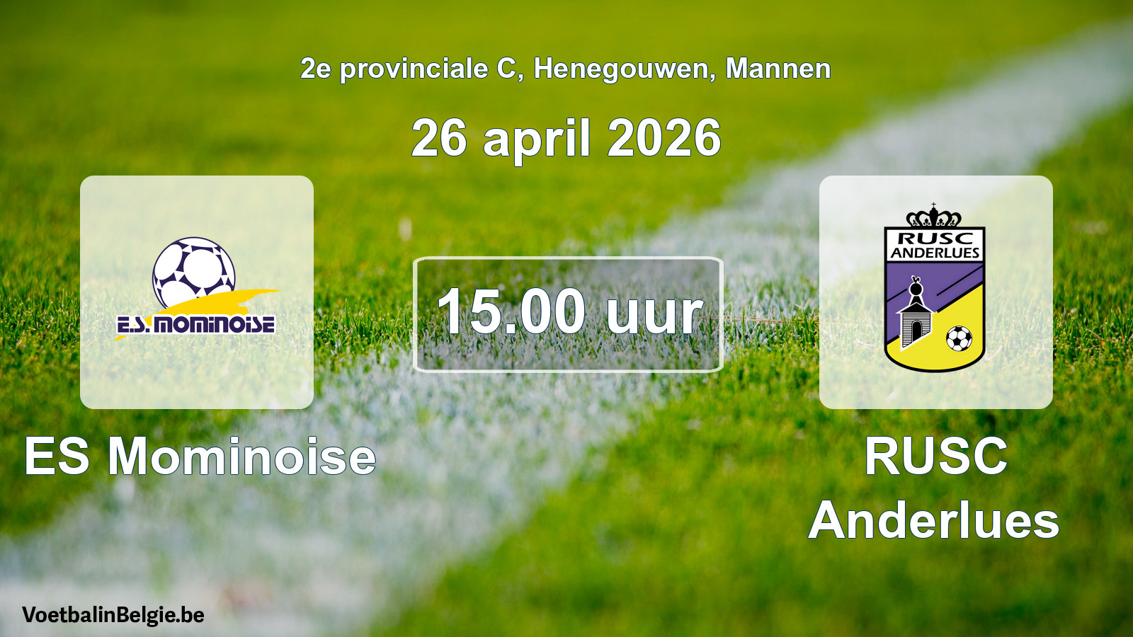 Geplantes Spiel männer-Fußball: ES Mominoise - RUSC Anderlues (26 April 2026)