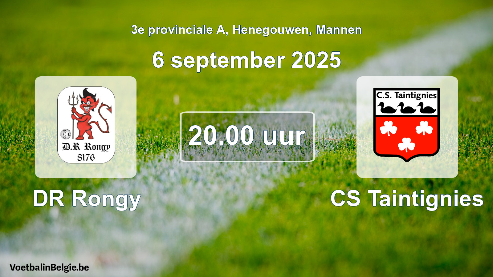 Scheduled match men football: DR Rongy - CS Taintignies (6 September 2025)
