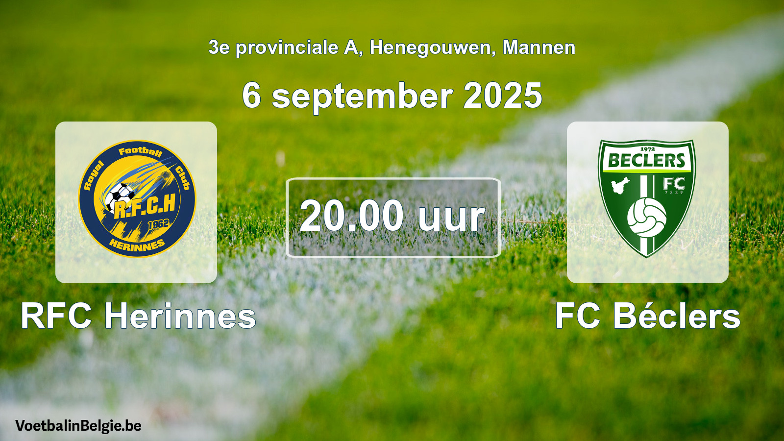 Scheduled match men football: RFC Herinnes - FC Béclers (6 September 2025)
