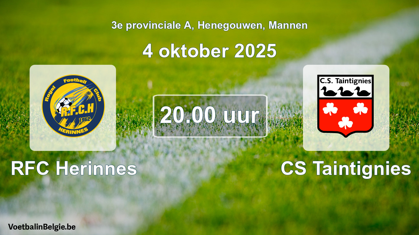 Scheduled match men football: RFC Herinnes - CS Taintignies (4 October 2025)