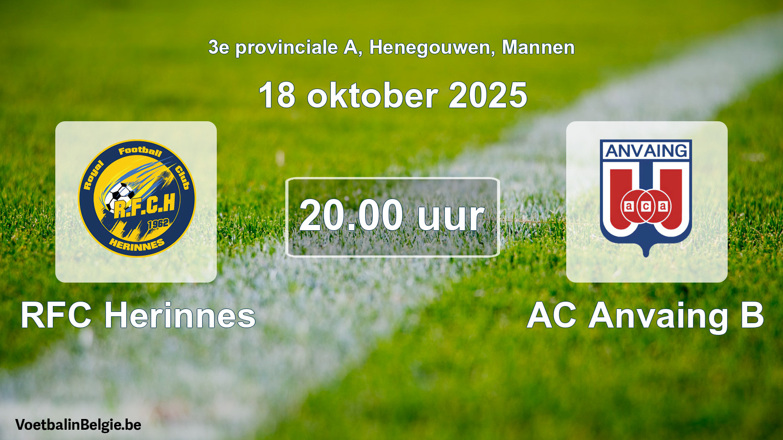 Scheduled match men football: RFC Herinnes - AC Anvaing B (18 October 2025)