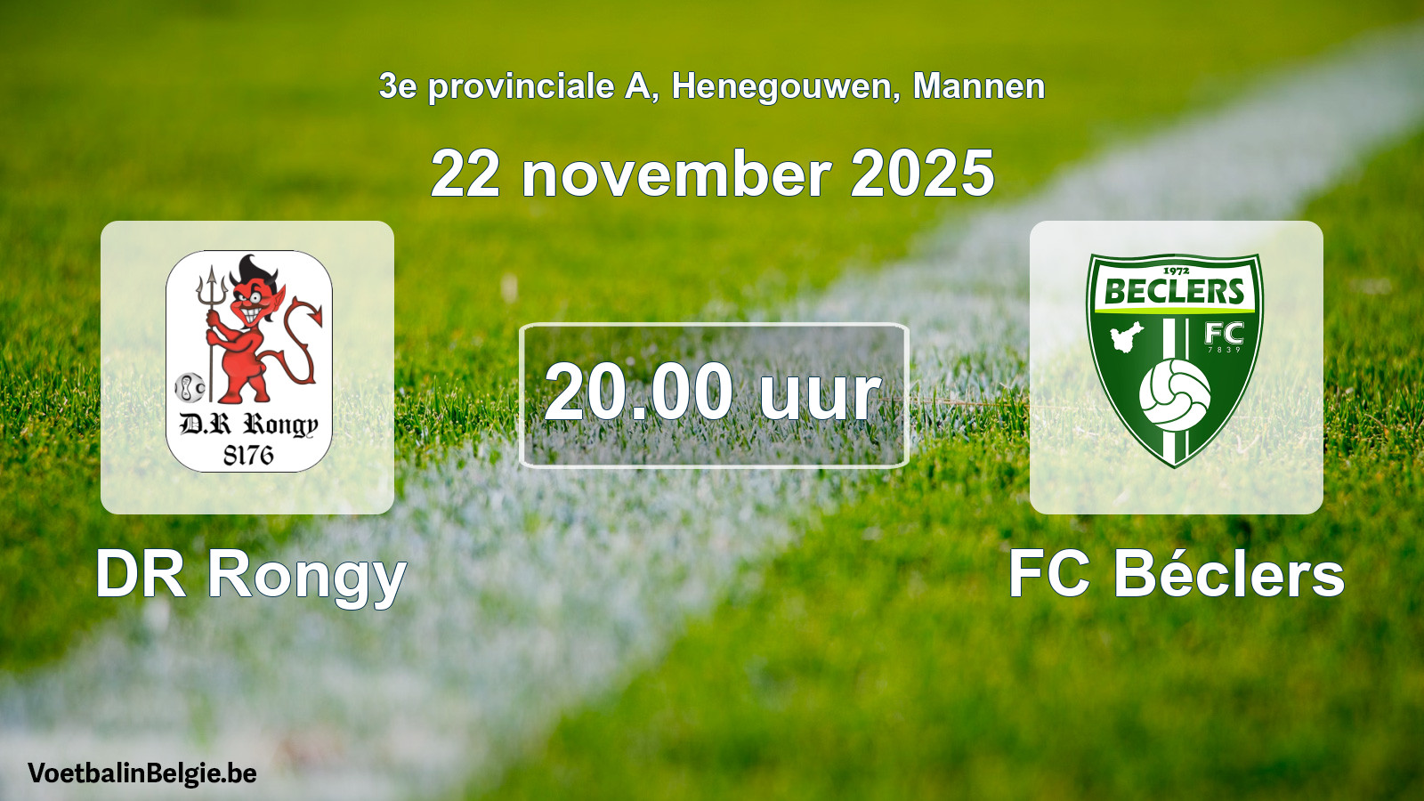 Scheduled match men football: DR Rongy - FC Béclers (22 November 2025)