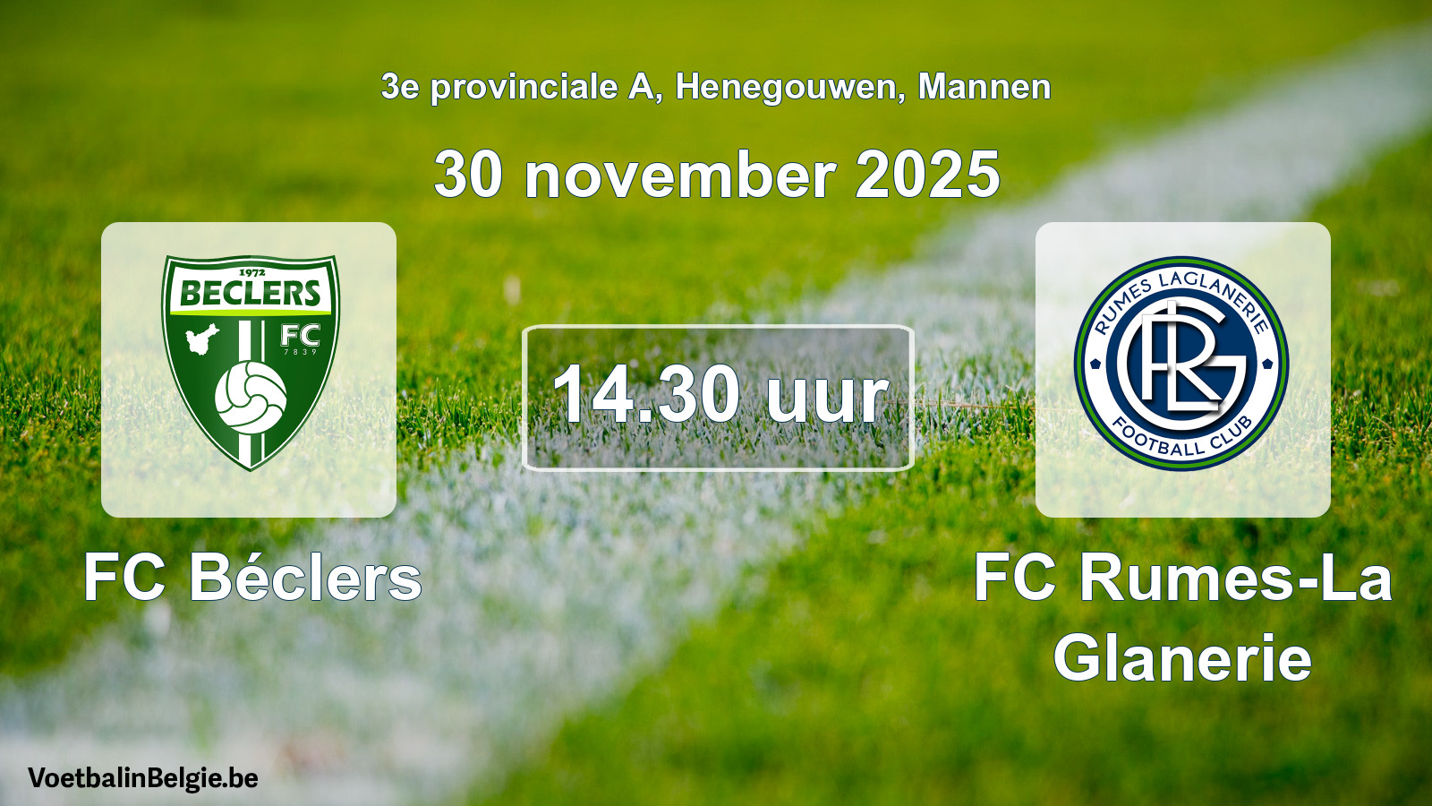 Scheduled match men football: FC Béclers - FC Rumes-La Glanerie (30 November 2025)