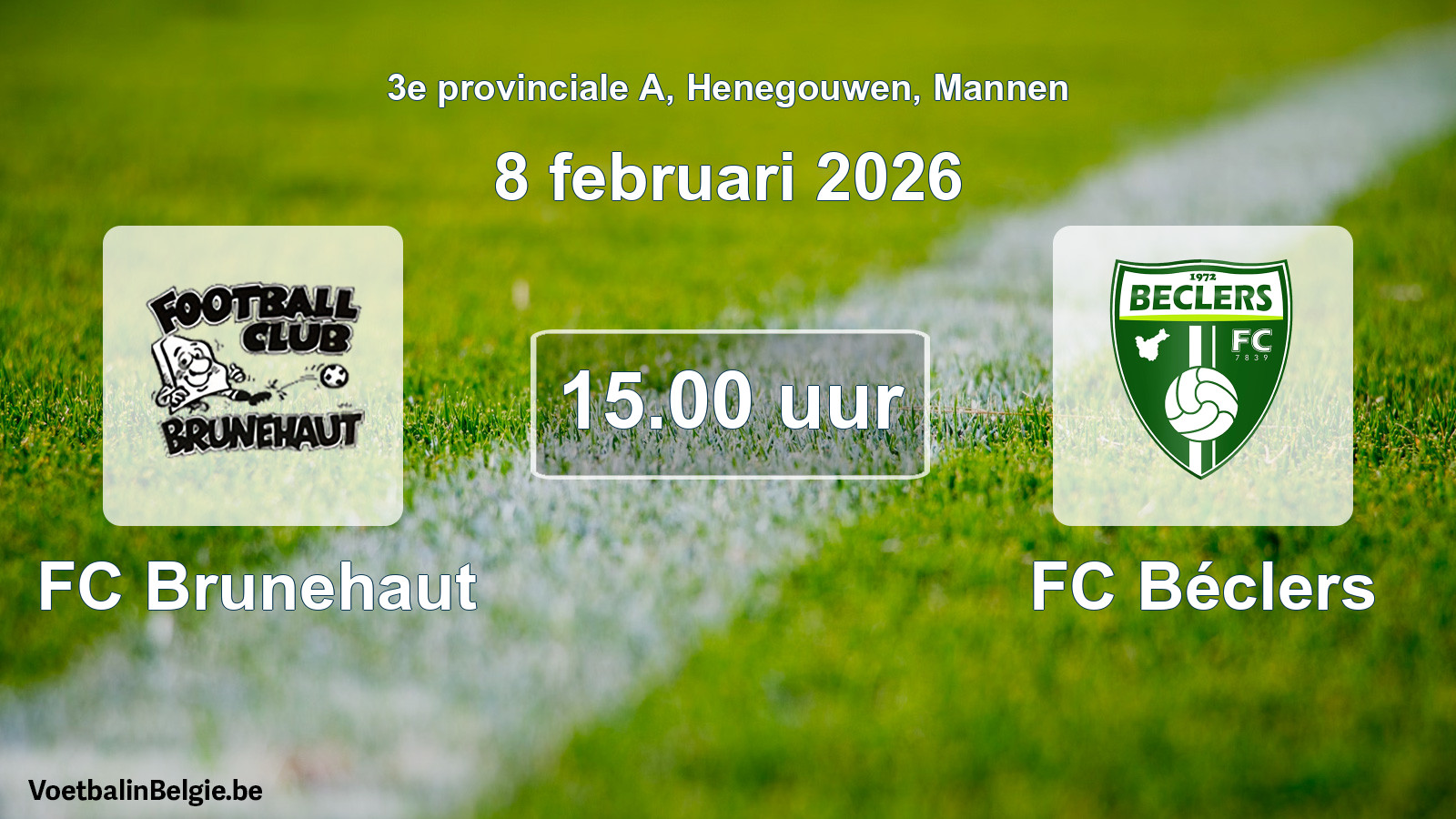 Scheduled match men football: FC Brunehaut - FC Béclers (8 February 2026)