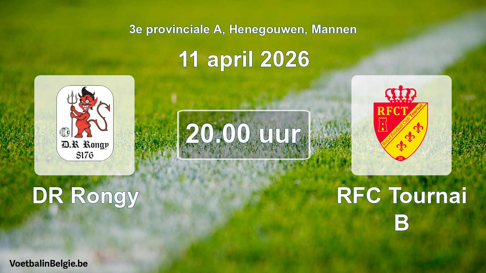 Scheduled match men football: DR Rongy - RFC Tournai B (11 April 2026)