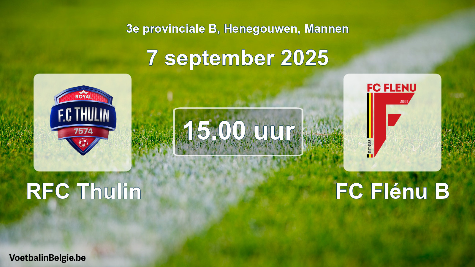 Scheduled match men football: RFC Thulin - FC Flénu B (7 September 2025)