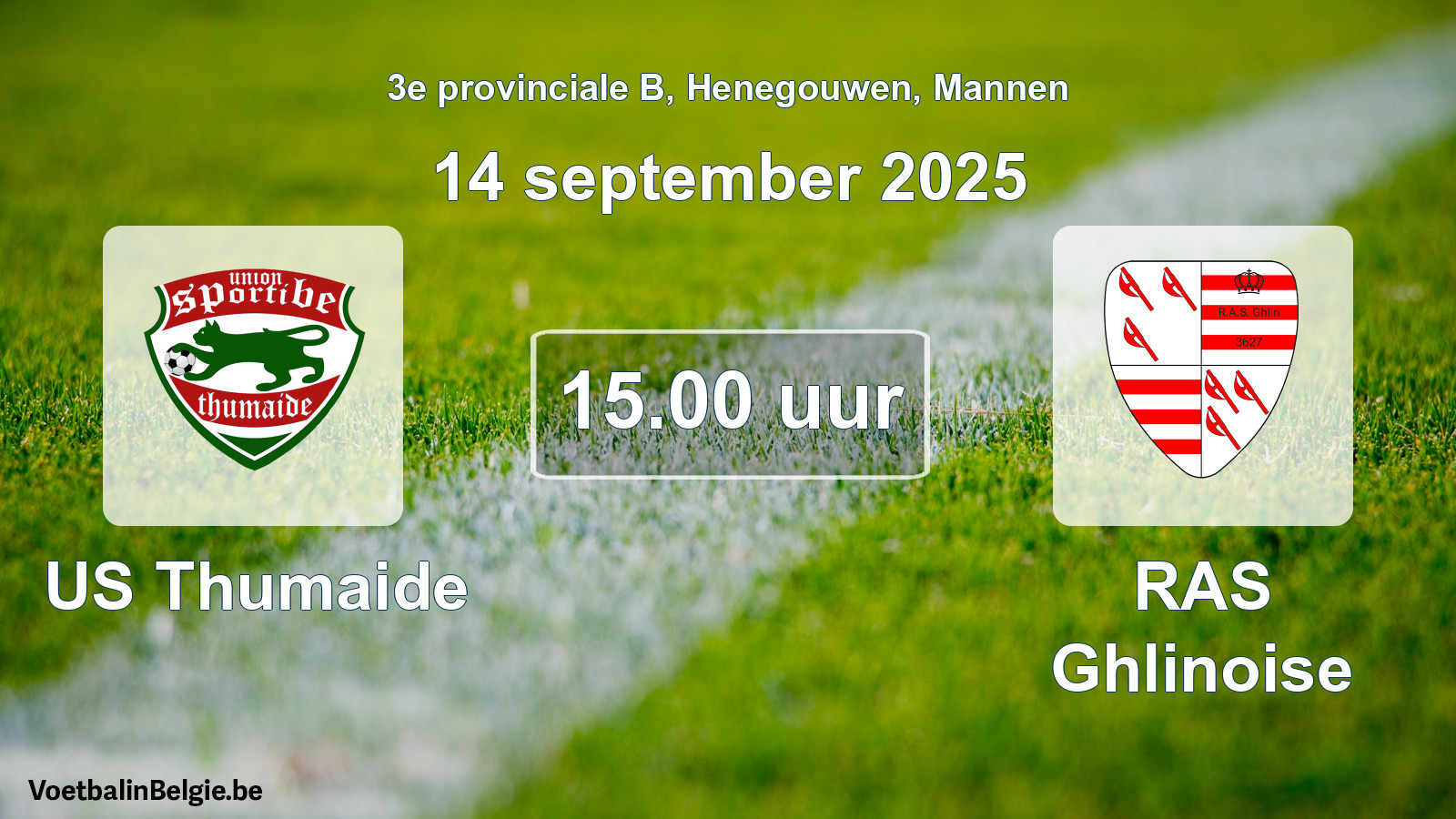 Scheduled match men football: US Thumaide - RAS Ghlinoise (14 September 2025)