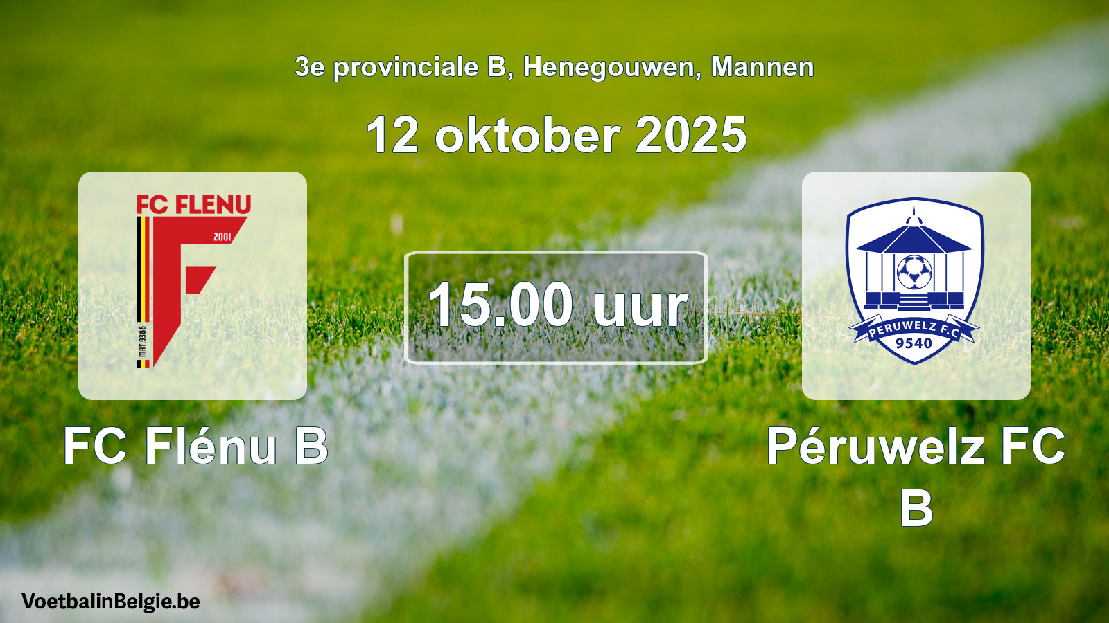 Scheduled match men football: FC Flénu B - Péruwelz FC B (12 October 2025)