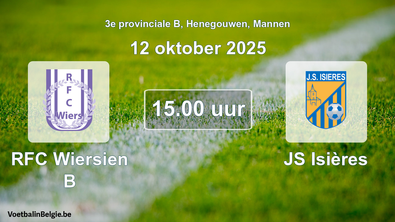 Scheduled match men football: RFC Wiersien B - JS Isières (12 October 2025)