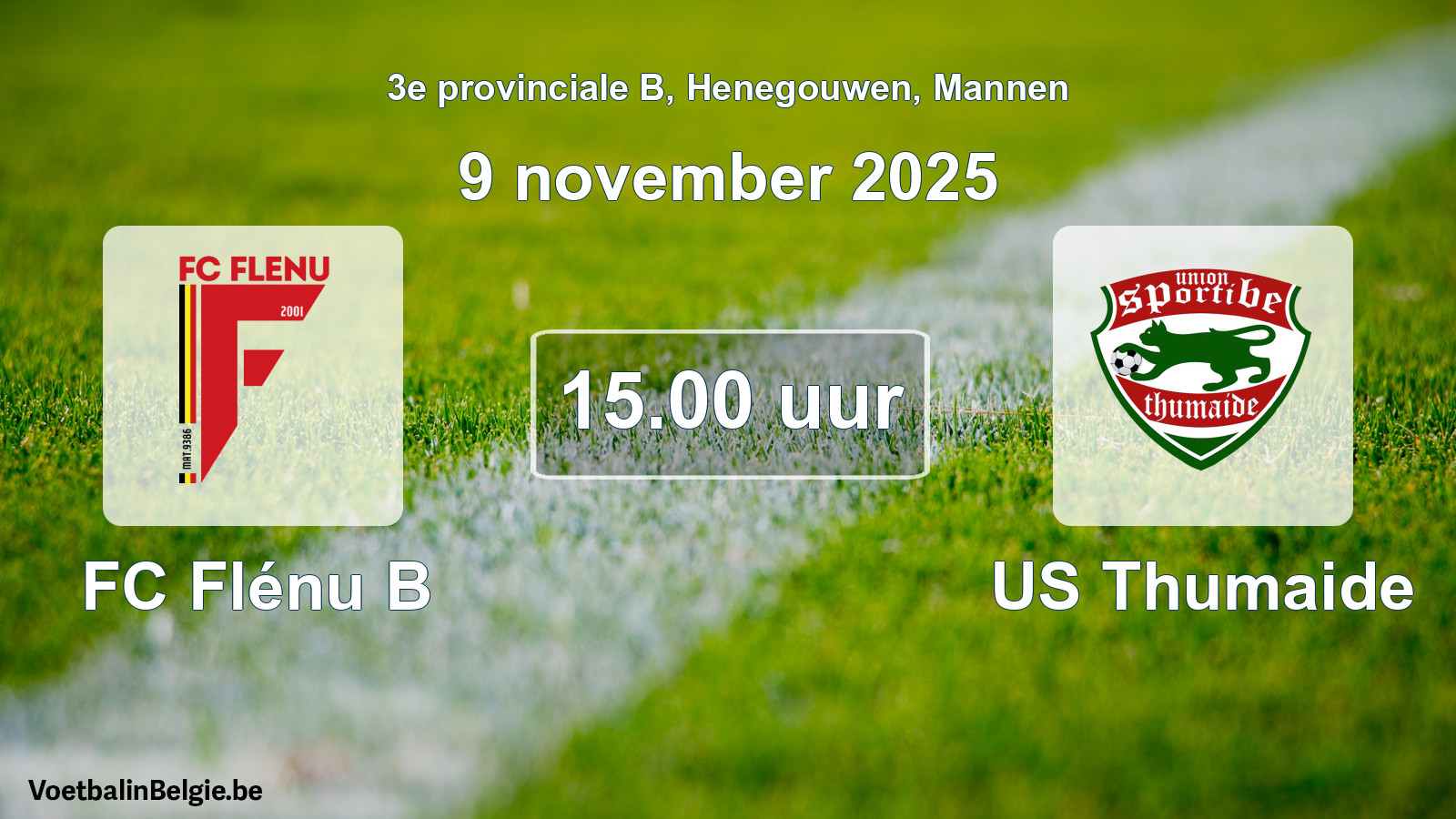 Scheduled match men football: FC Flénu B - US Thumaide (9 November 2025)
