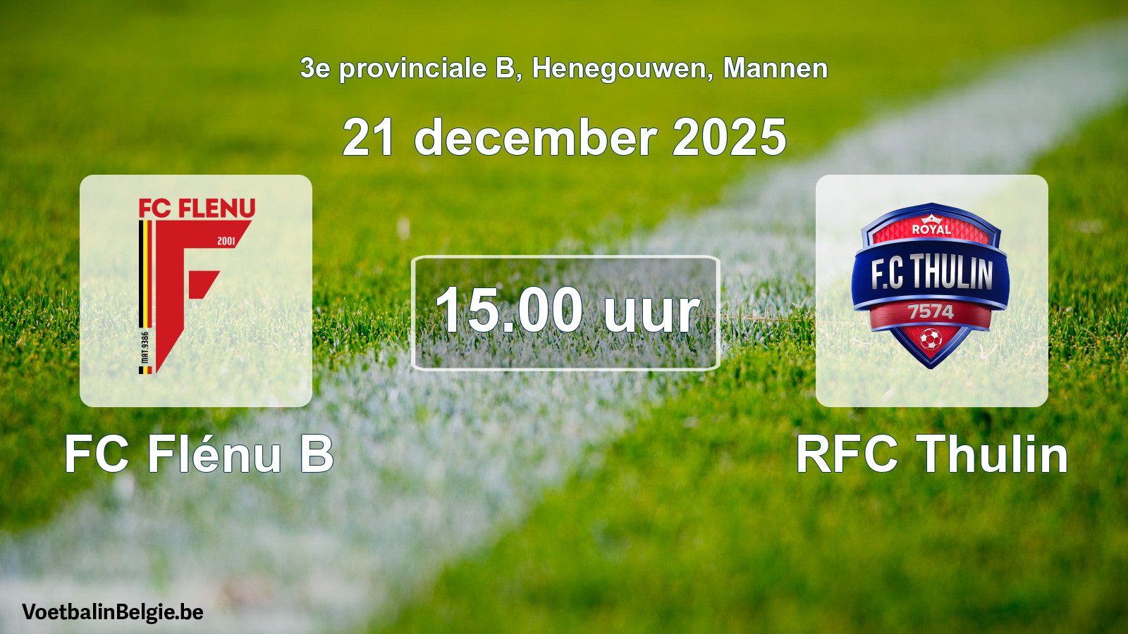 Scheduled match men football: FC Flénu B - RFC Thulin (21 December 2025)