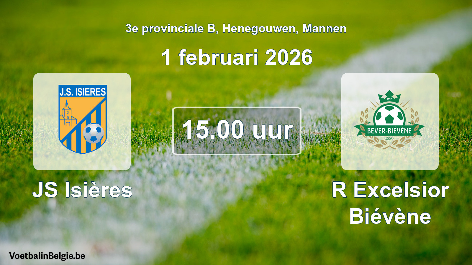 Scheduled match men football: JS Isières - R Excelsior Biévène (1 February 2026)