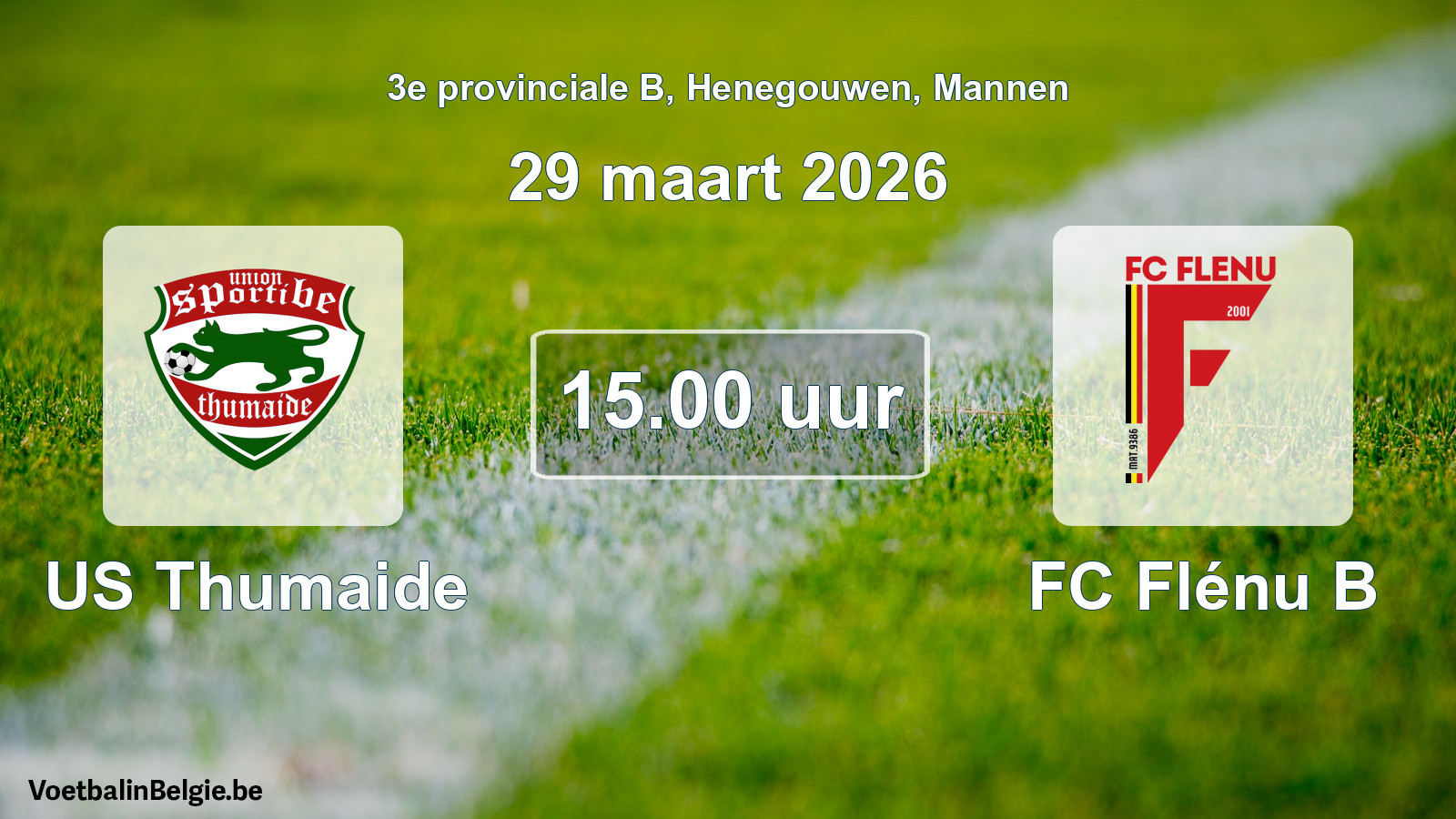 Scheduled match men football: US Thumaide - FC Flénu B (29 March 2026)