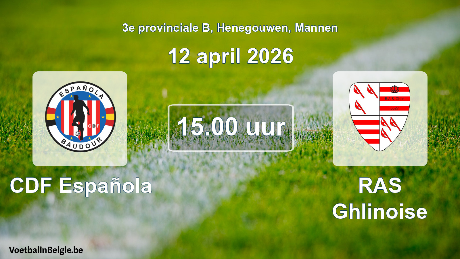 Scheduled match men football: CDF Española - RAS Ghlinoise (12 April 2026)