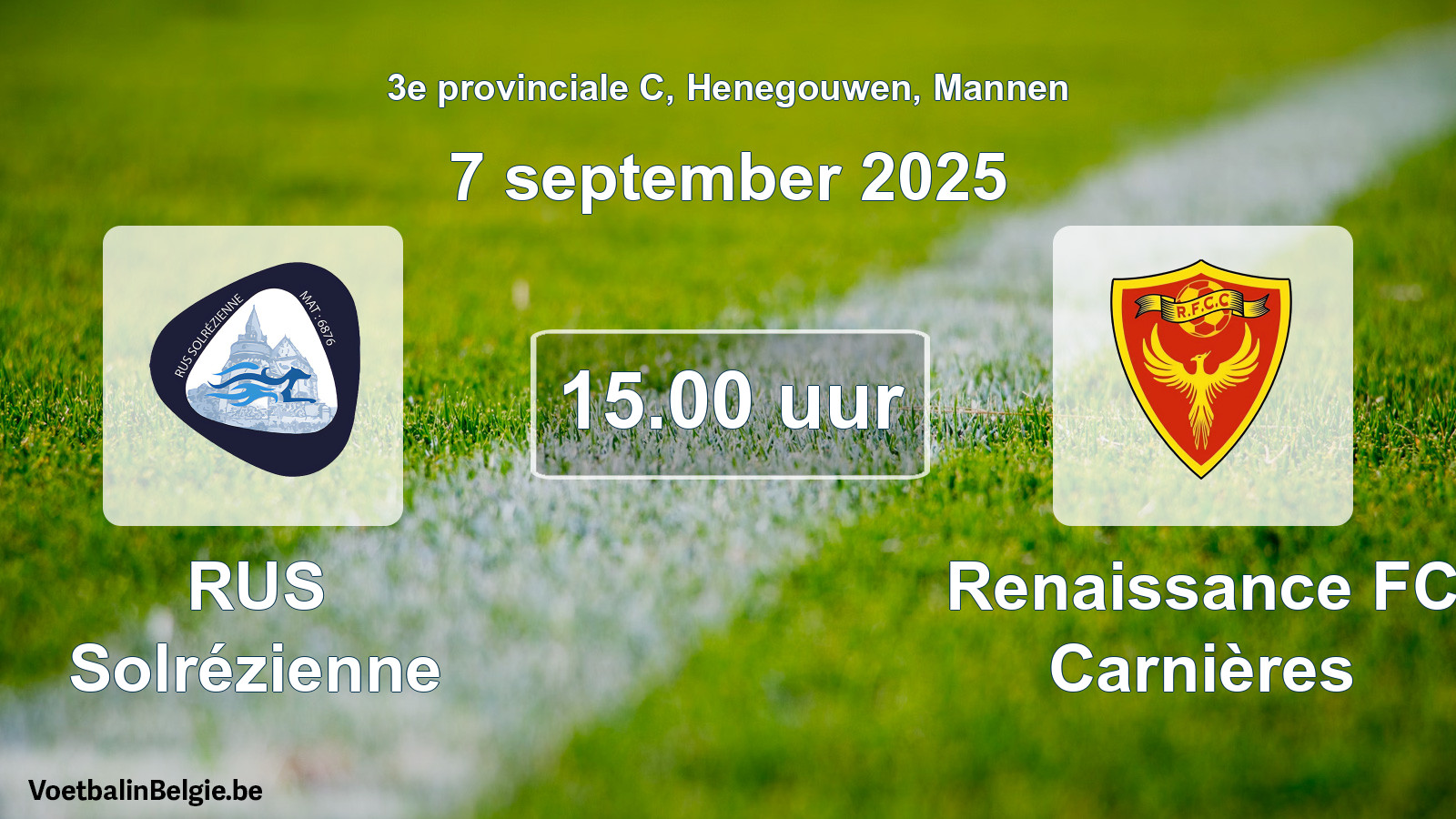 Scheduled match men football: RUS Solrézienne - Renaissance FC Carnières (7 September 2025)