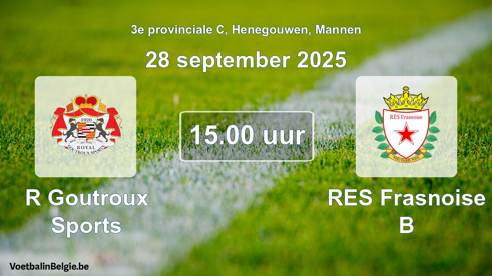 Scheduled match men football: R Goutroux Sports - RES Frasnoise B (28 September 2025)