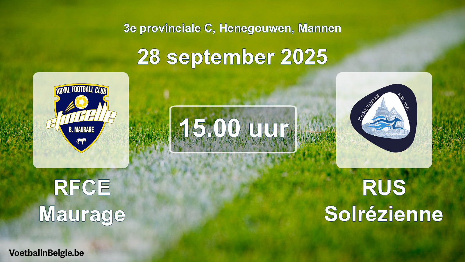 Scheduled match men football: RFCE Maurage - RUS Solrézienne (28 September 2025)