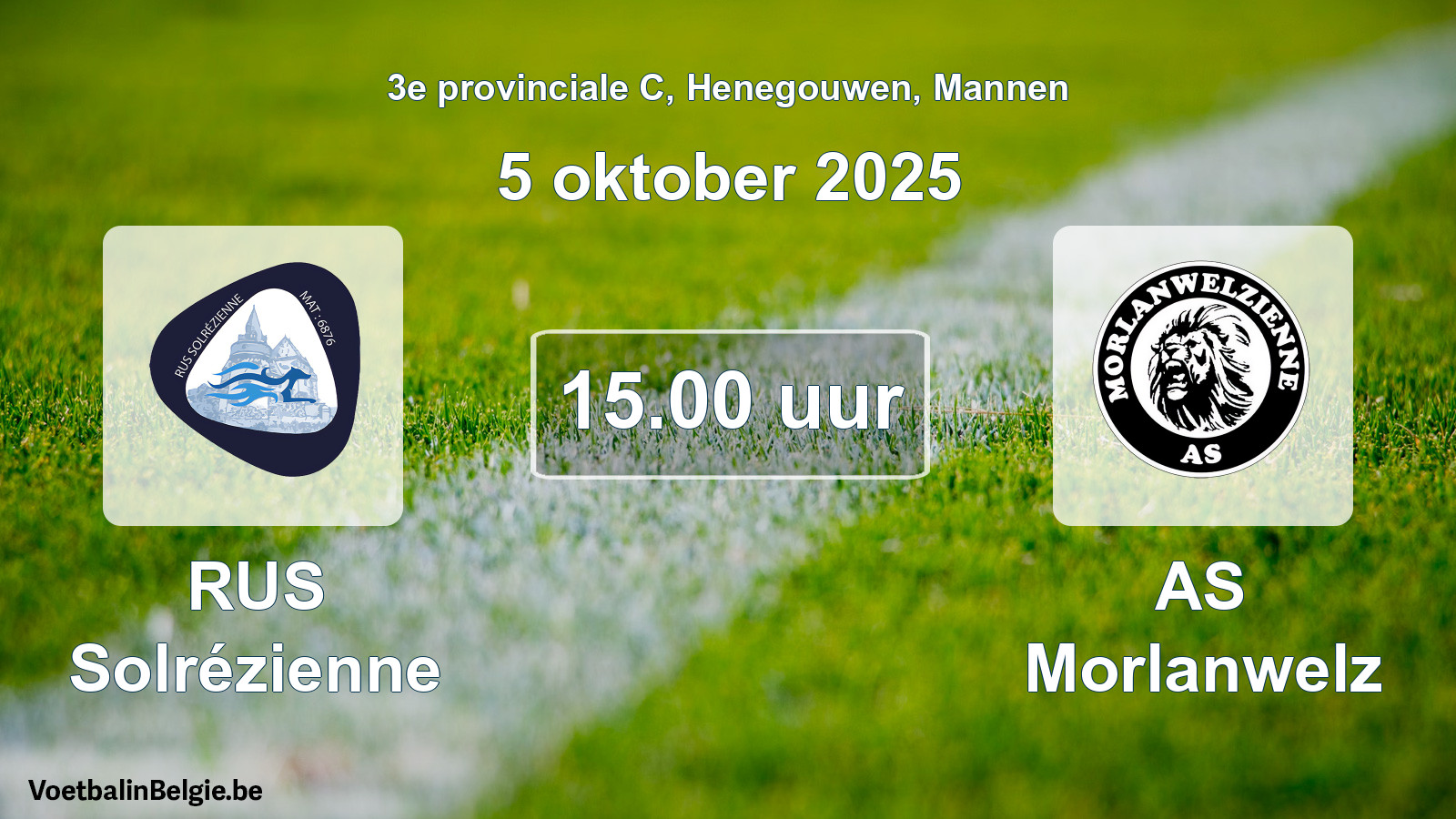 Scheduled match men football: RUS Solrézienne - AS Morlanwelz (5 October 2025)