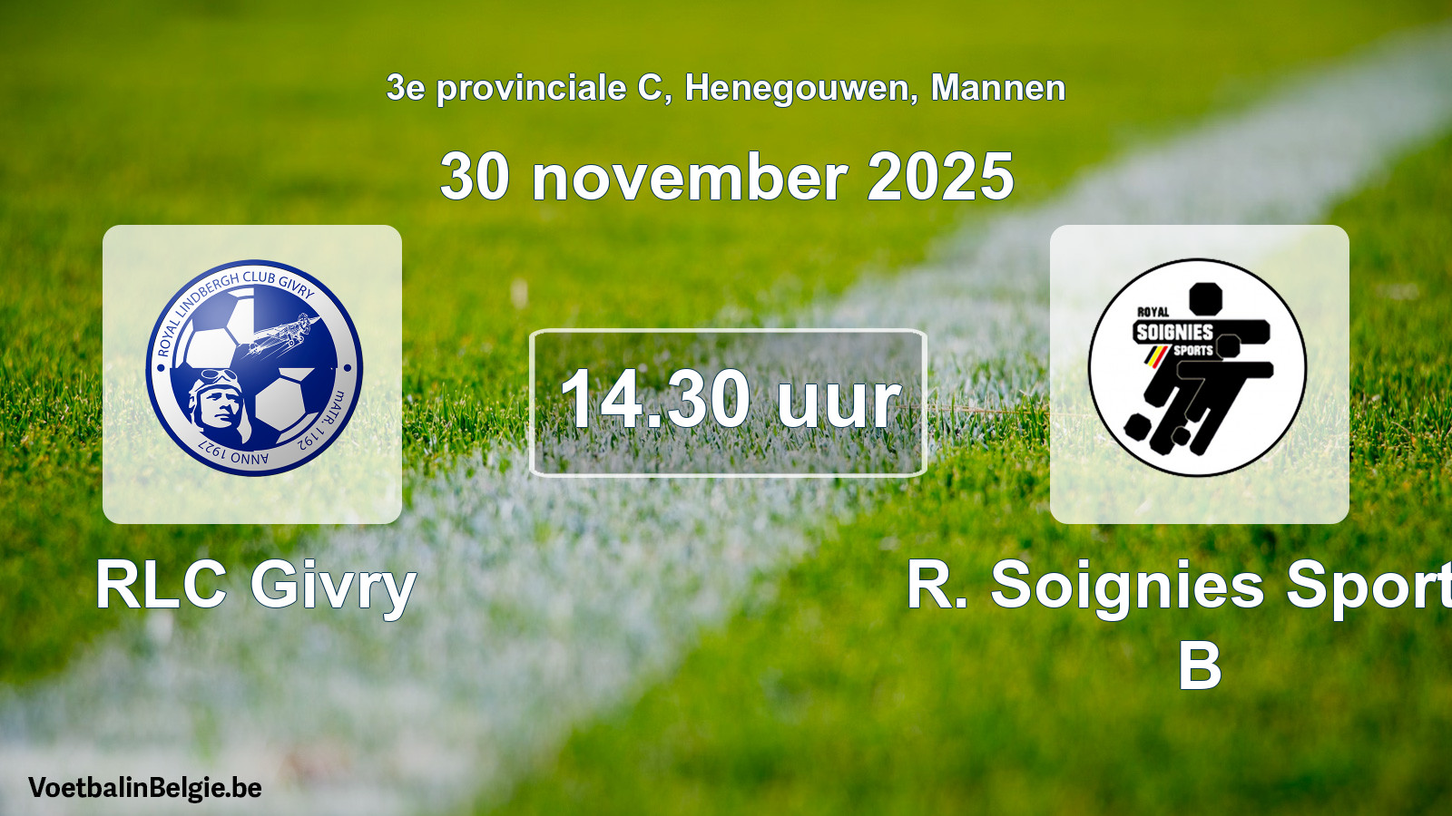 Scheduled match men football: RLC Givry - R. Soignies Sports B (30 November 2025)