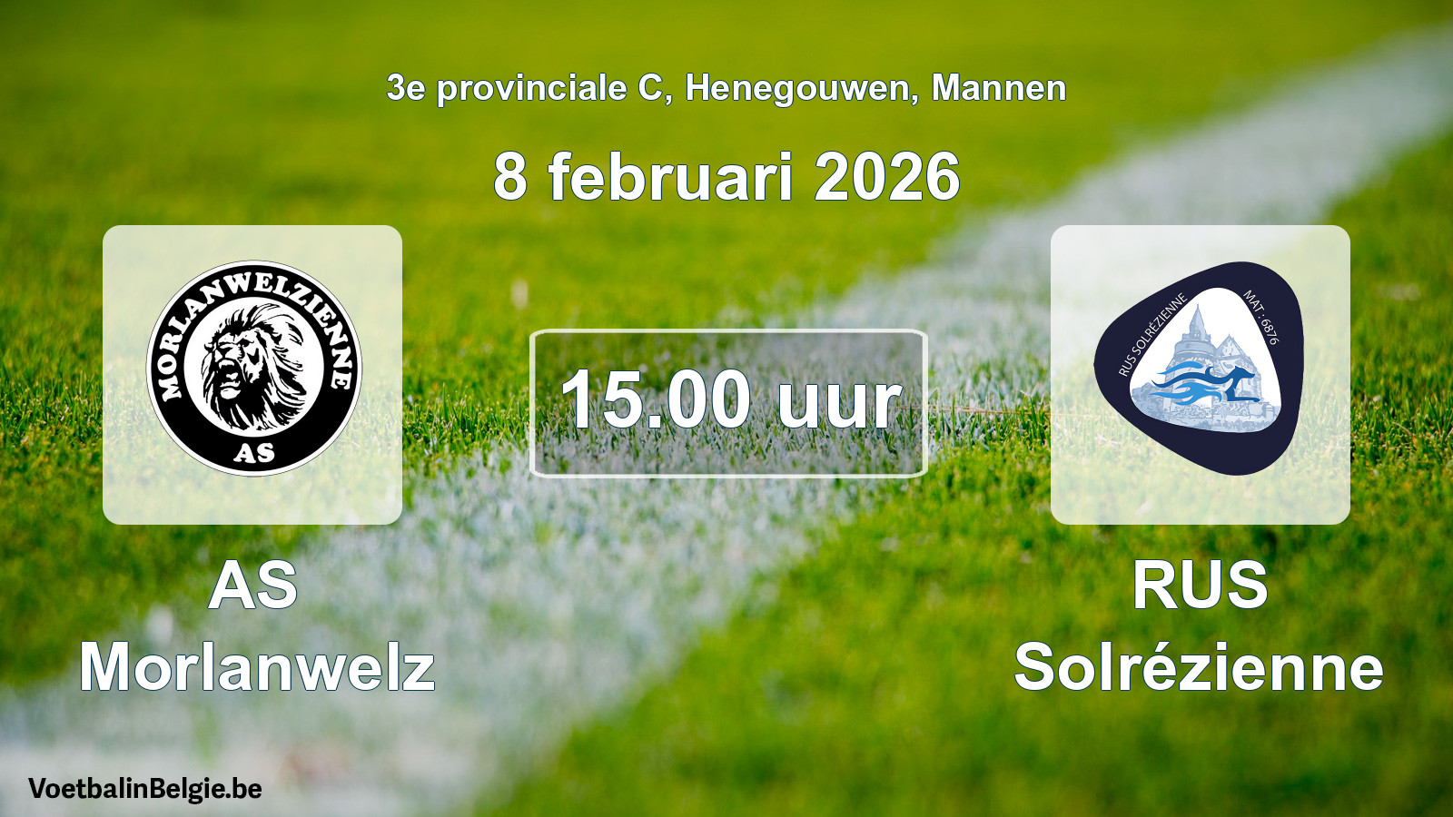 Scheduled match men football: AS Morlanwelz - RUS Solrézienne (8 February 2026)