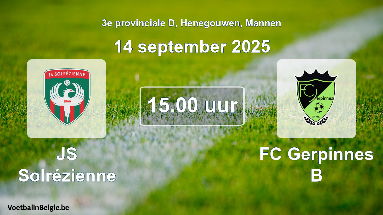 Scheduled match men football: JS Solrézienne - FC Gerpinnes B (14 September 2025)
