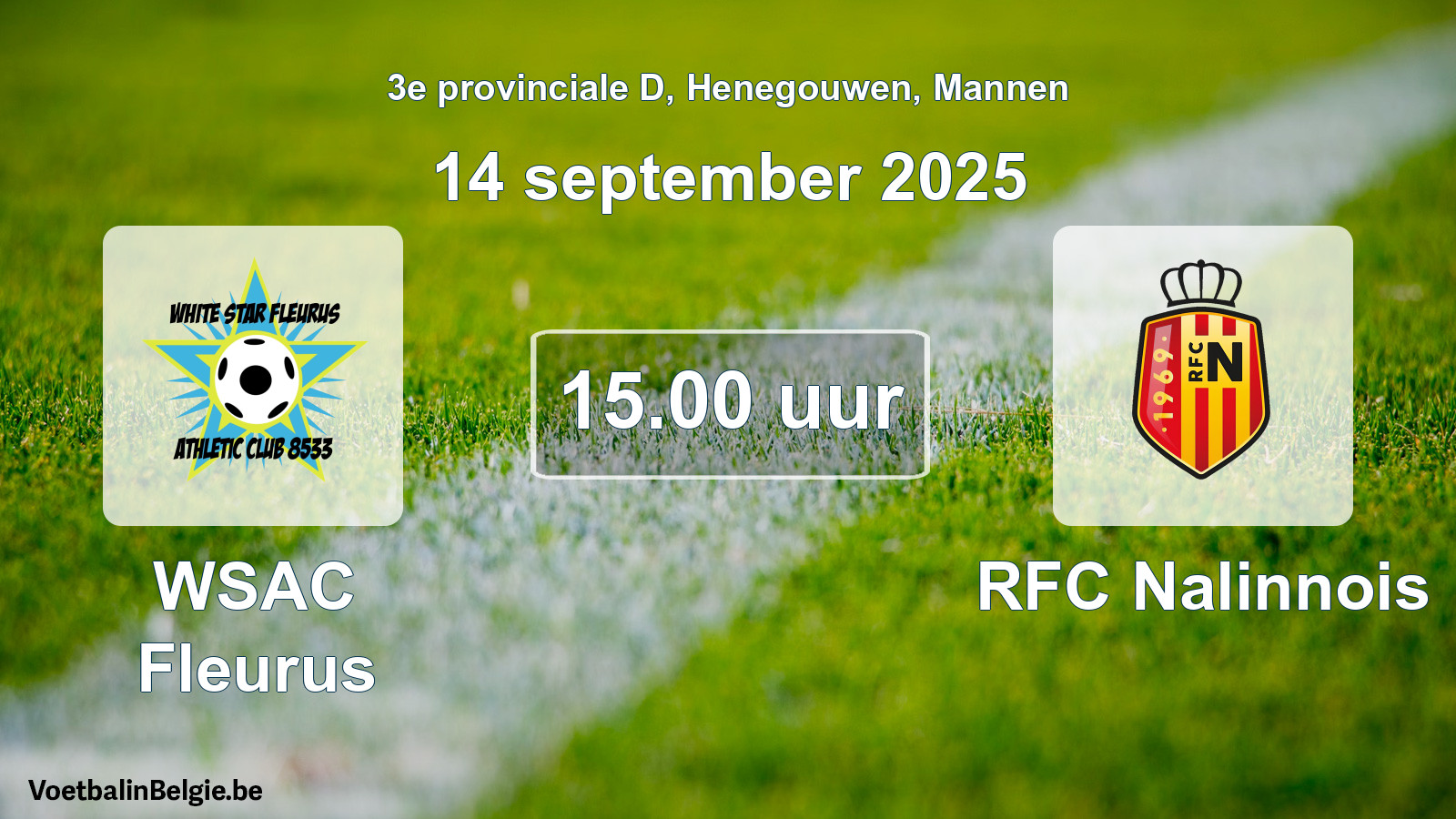 Scheduled match men football: WSAC Fleurus - RFC Nalinnois (14 September 2025)