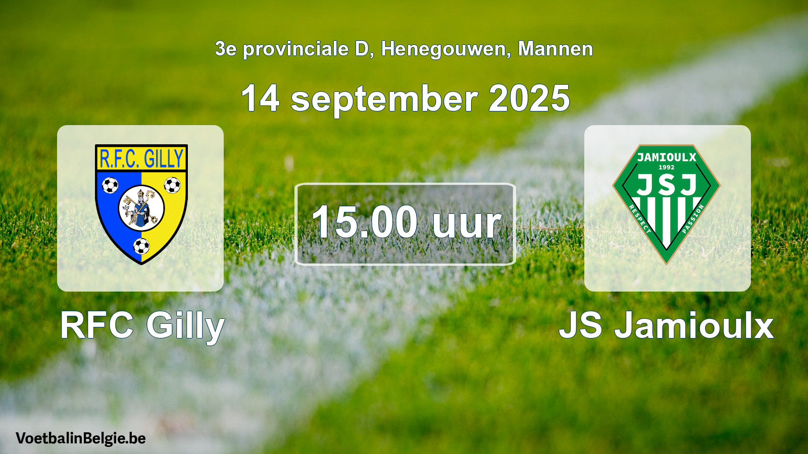 Scheduled match men football: RFC Gilly - JS Jamioulx (14 September 2025)
