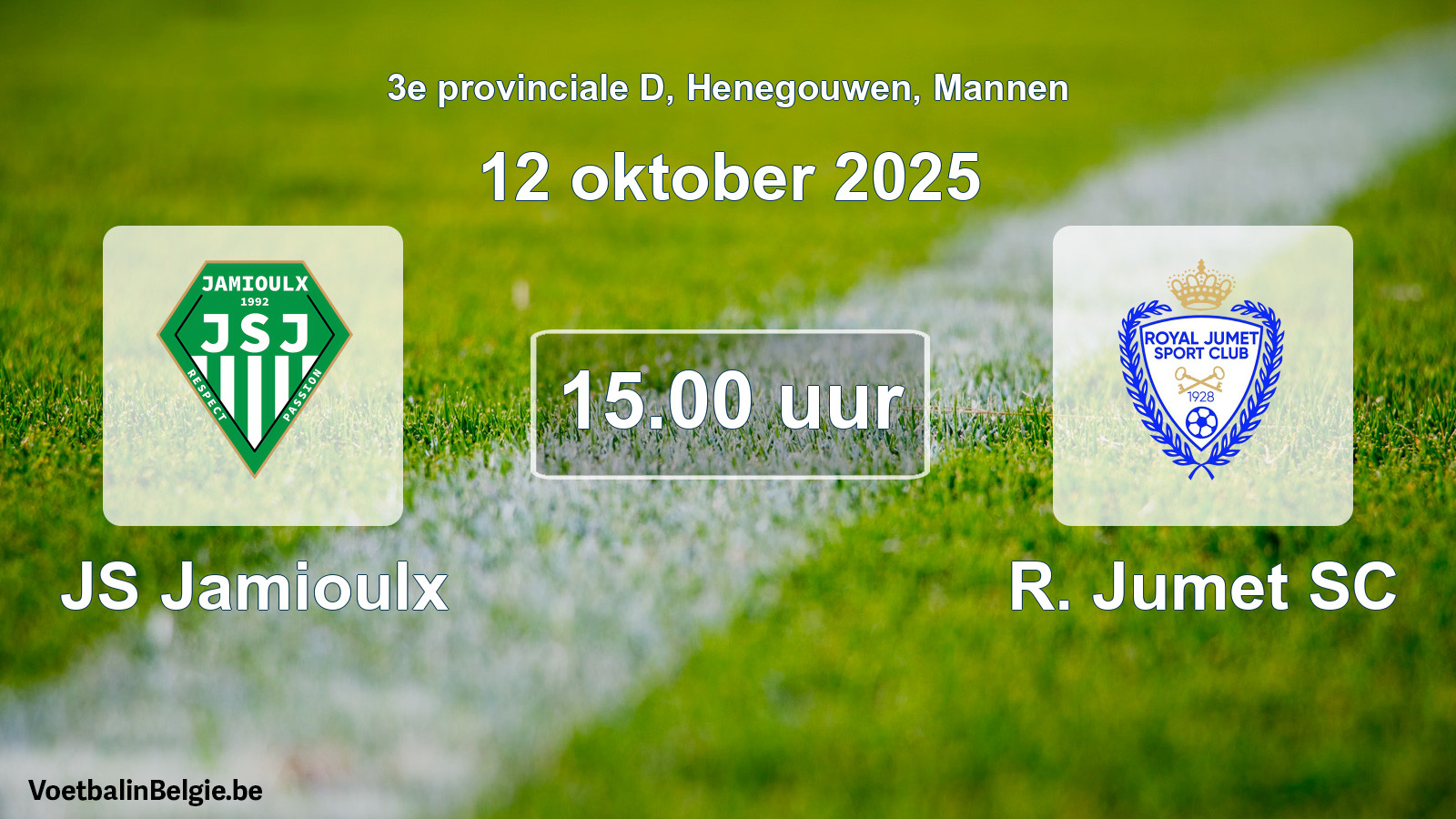 Scheduled match men football: JS Jamioulx - R. Jumet SC (12 October 2025)