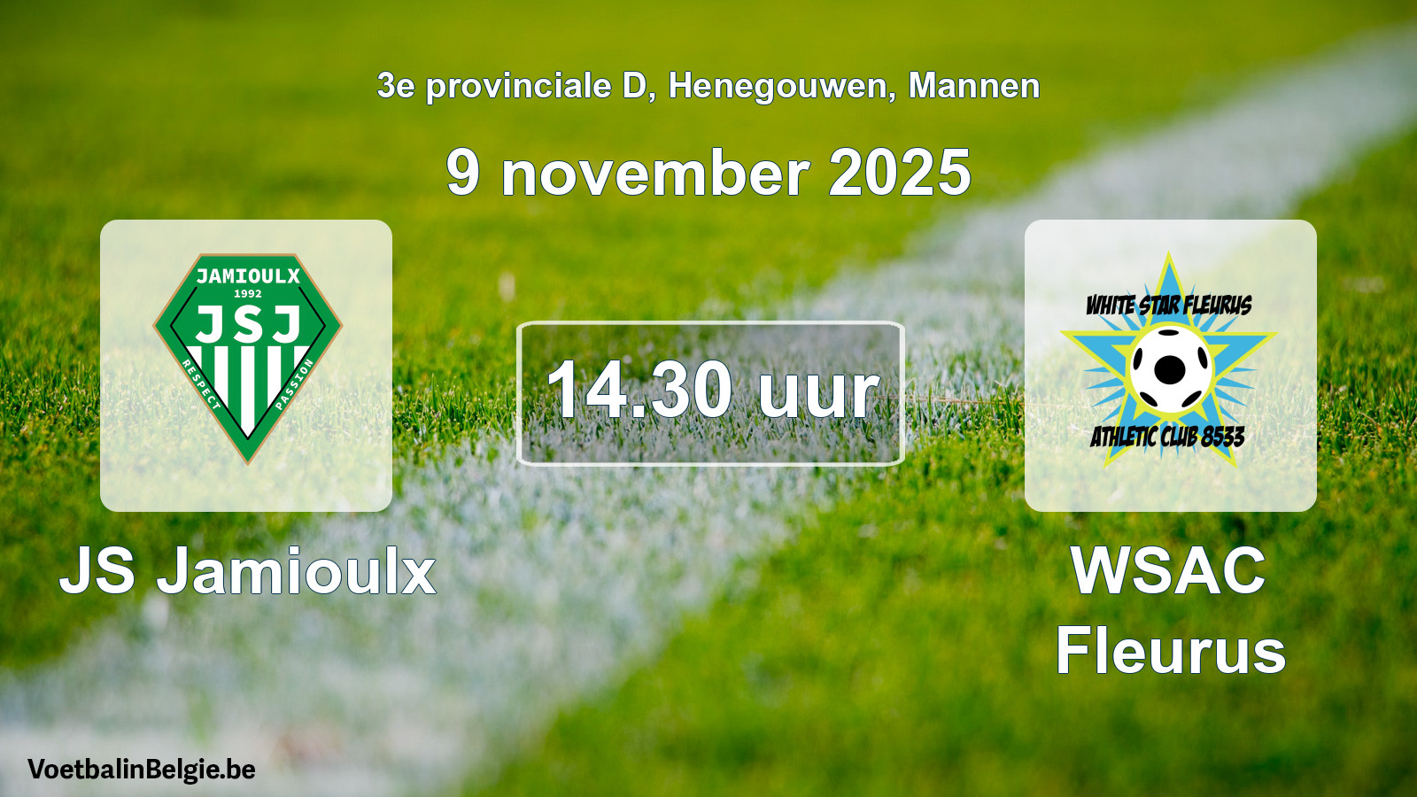 Scheduled match men football: JS Jamioulx - WSAC Fleurus (9 November 2025)
