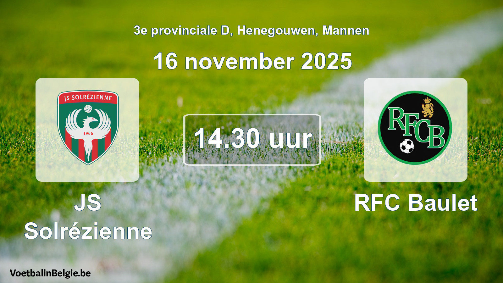 Scheduled match men football: JS Solrézienne - RFC Baulet (16 November 2025)