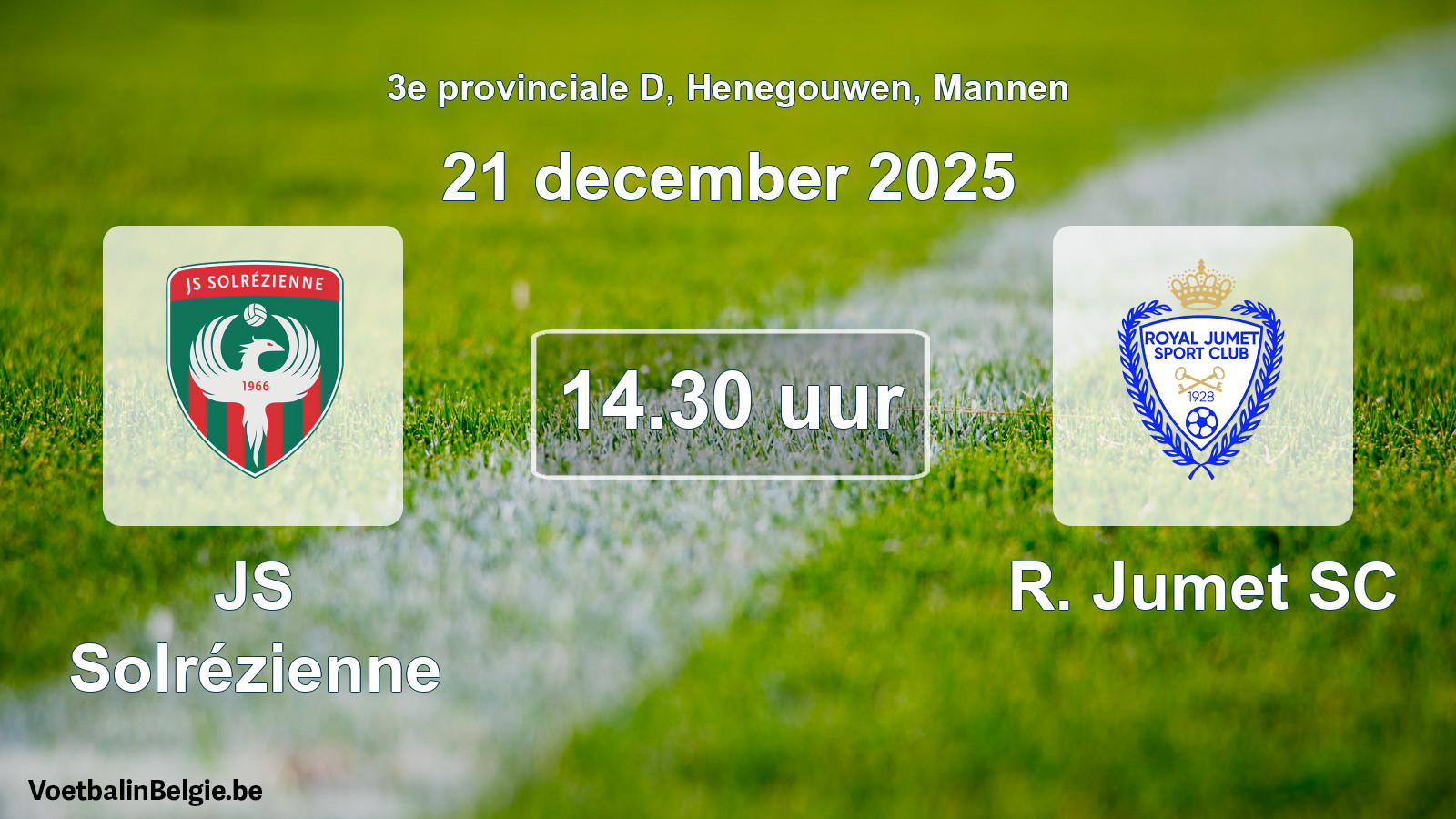 Scheduled match men football: JS Solrézienne - R. Jumet SC (21 December 2025)