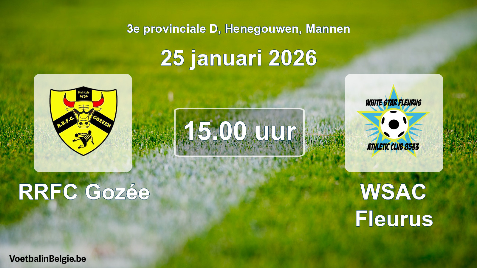 Scheduled match men football: RRFC Gozée - WSAC Fleurus (25 January 2026)