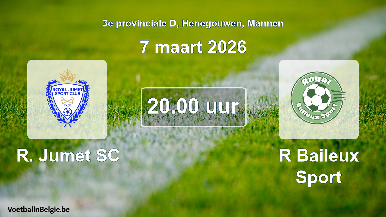 Scheduled match men football: R. Jumet SC - R Baileux Sport (7 March 2026)