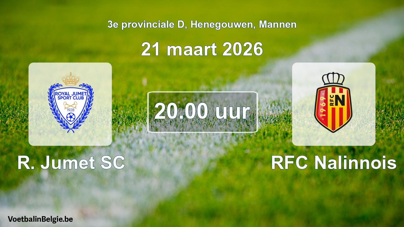 Scheduled match men football: R. Jumet SC - RFC Nalinnois (21 March 2026)