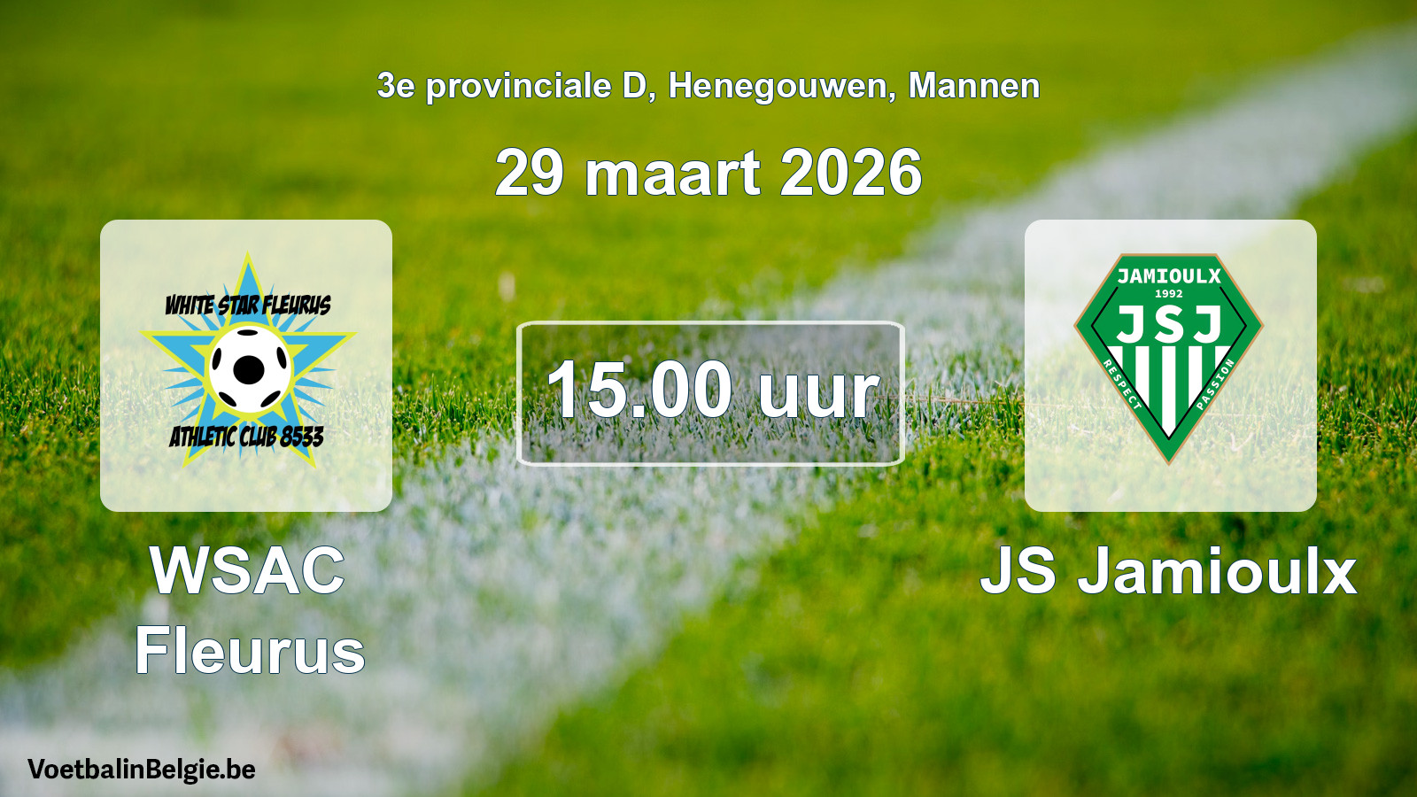 Scheduled match men football: WSAC Fleurus - JS Jamioulx (29 March 2026)